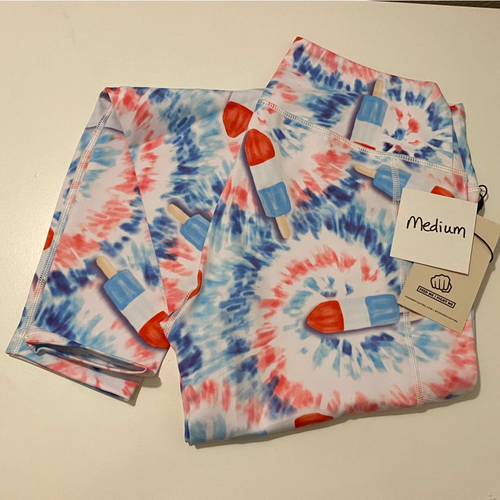 Feed Me Fight Me leggings - Med - NWT popsicle